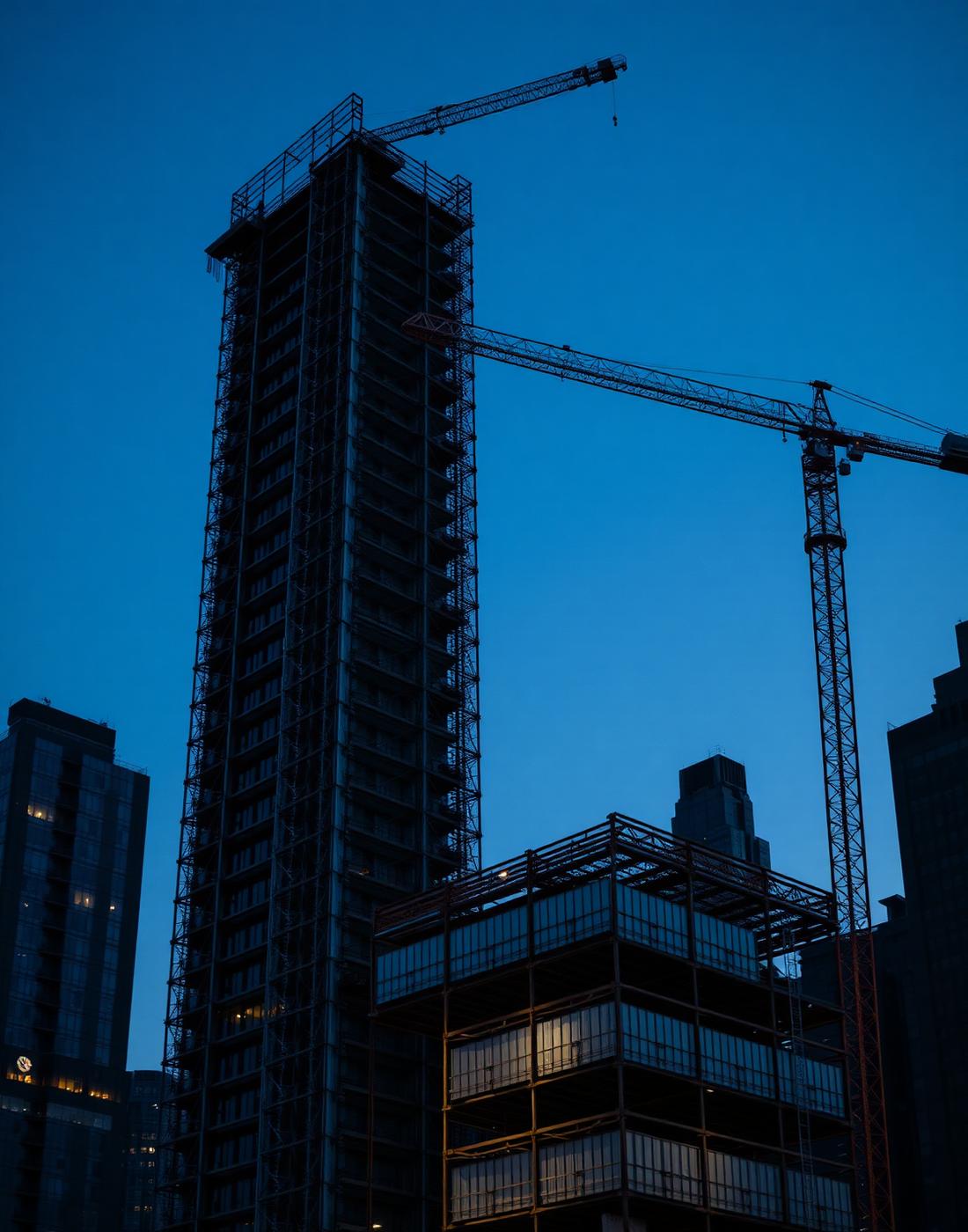 High Rise Construction project with HVAC ductwork installation